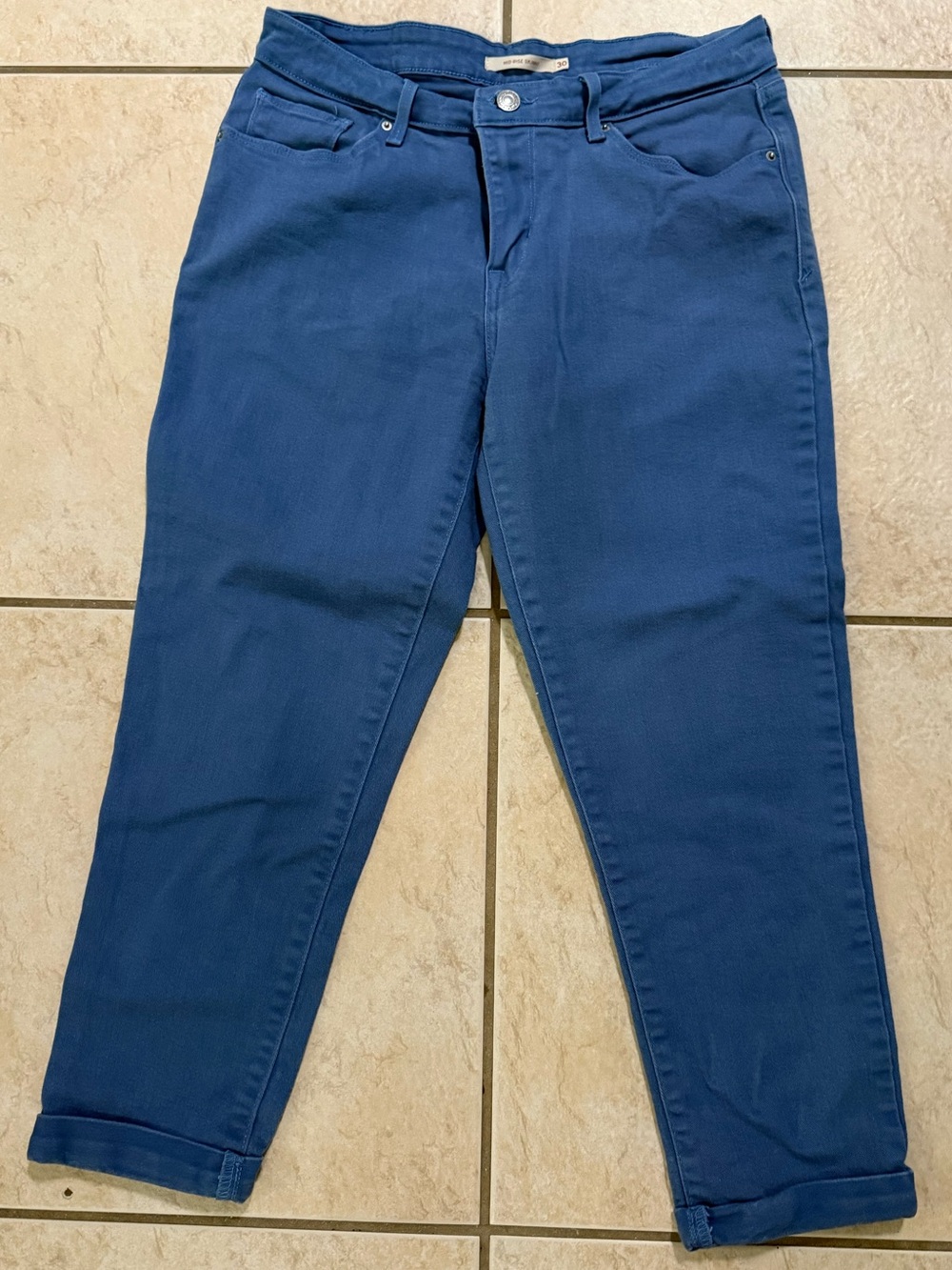 Levi's Blue Ankle Crop Slim Jeans  Sz 30